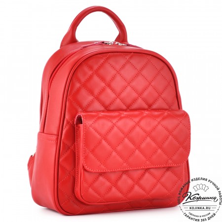 Женский кожаный рюкзак "Гермиона" (красный)